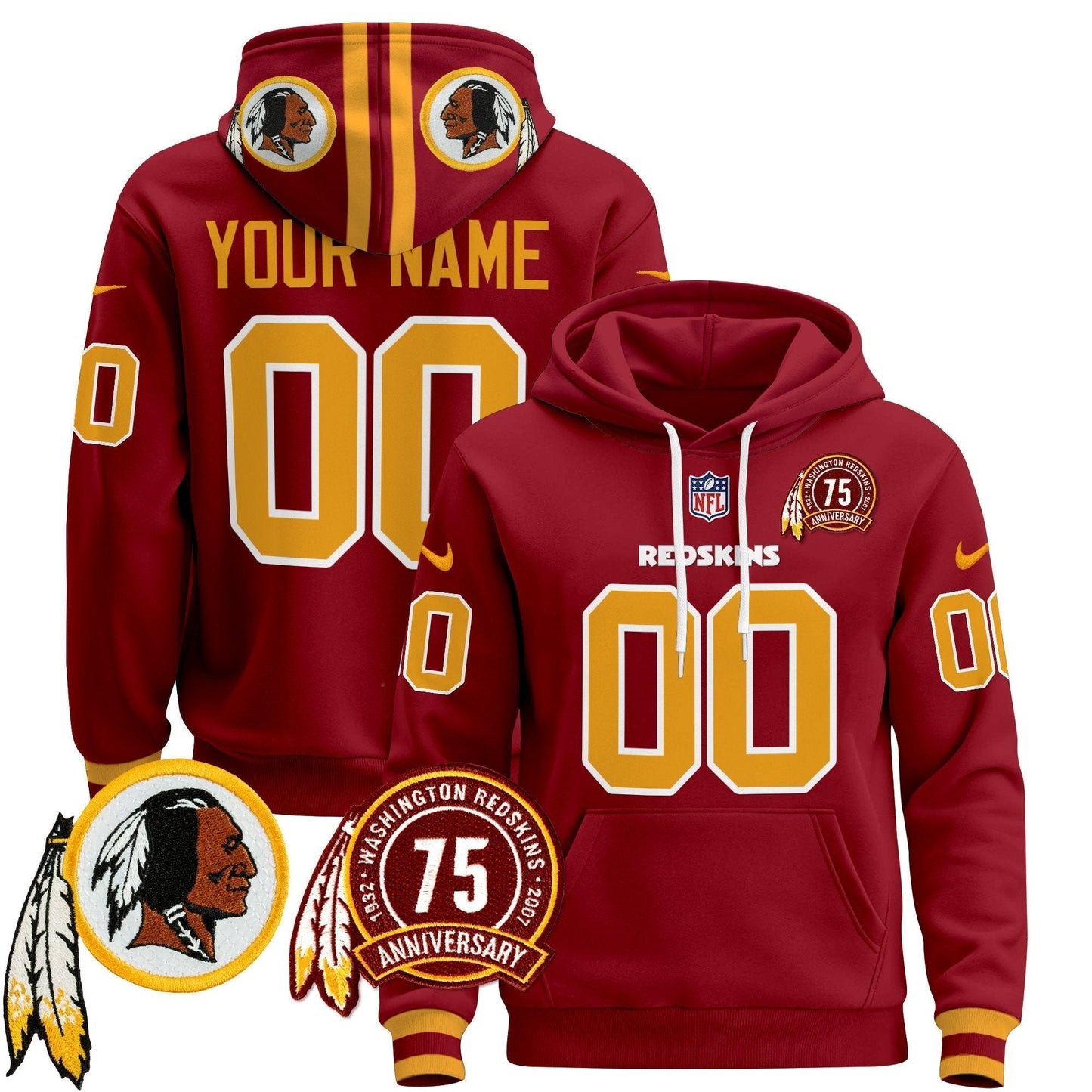 Washington Redskins 2024 Custom Pullover Hoodie