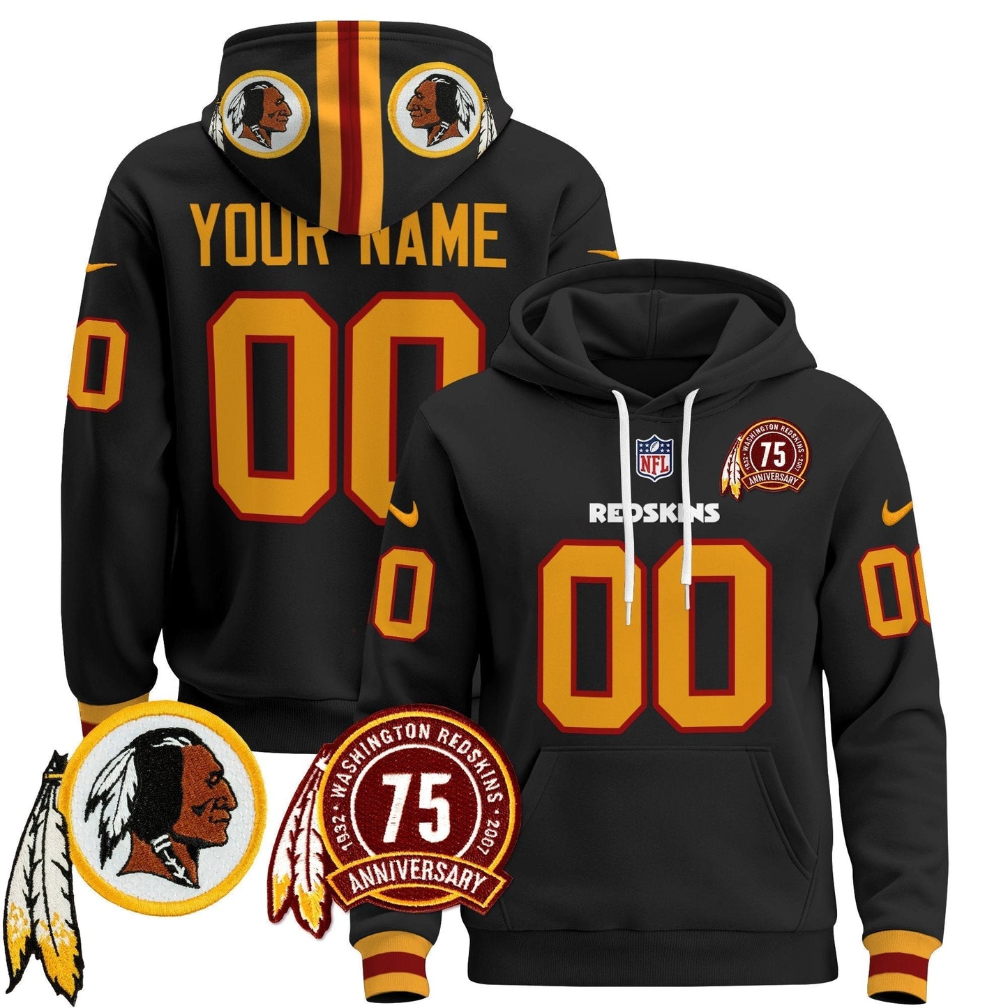 Washington Redskins 2024 Custom Pullover Hoodie