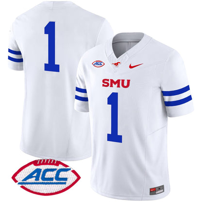 Men's SMU Mustangs 2024 Vapor Limited Jersey - All Stitched