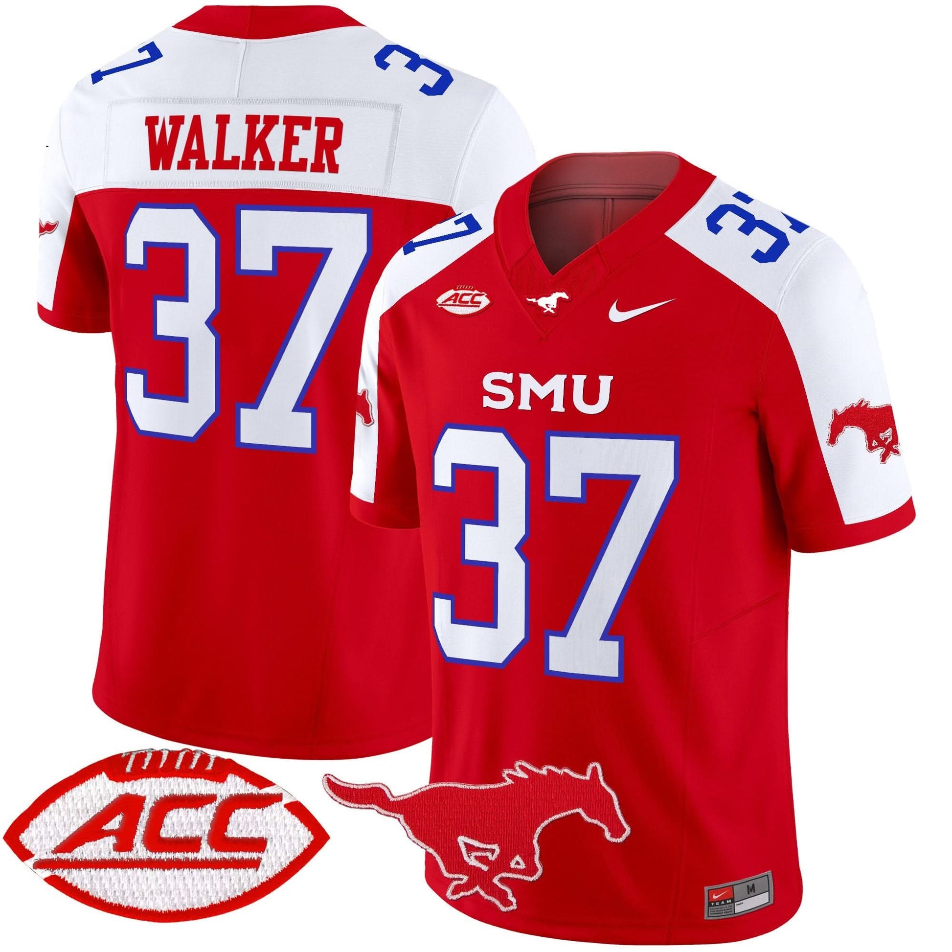 Men's SMU Mustangs 2024 Vapor Limited Jersey - All Stitched