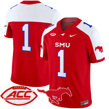 Men's SMU Mustangs 2024 Vapor Limited Jersey - All Stitched