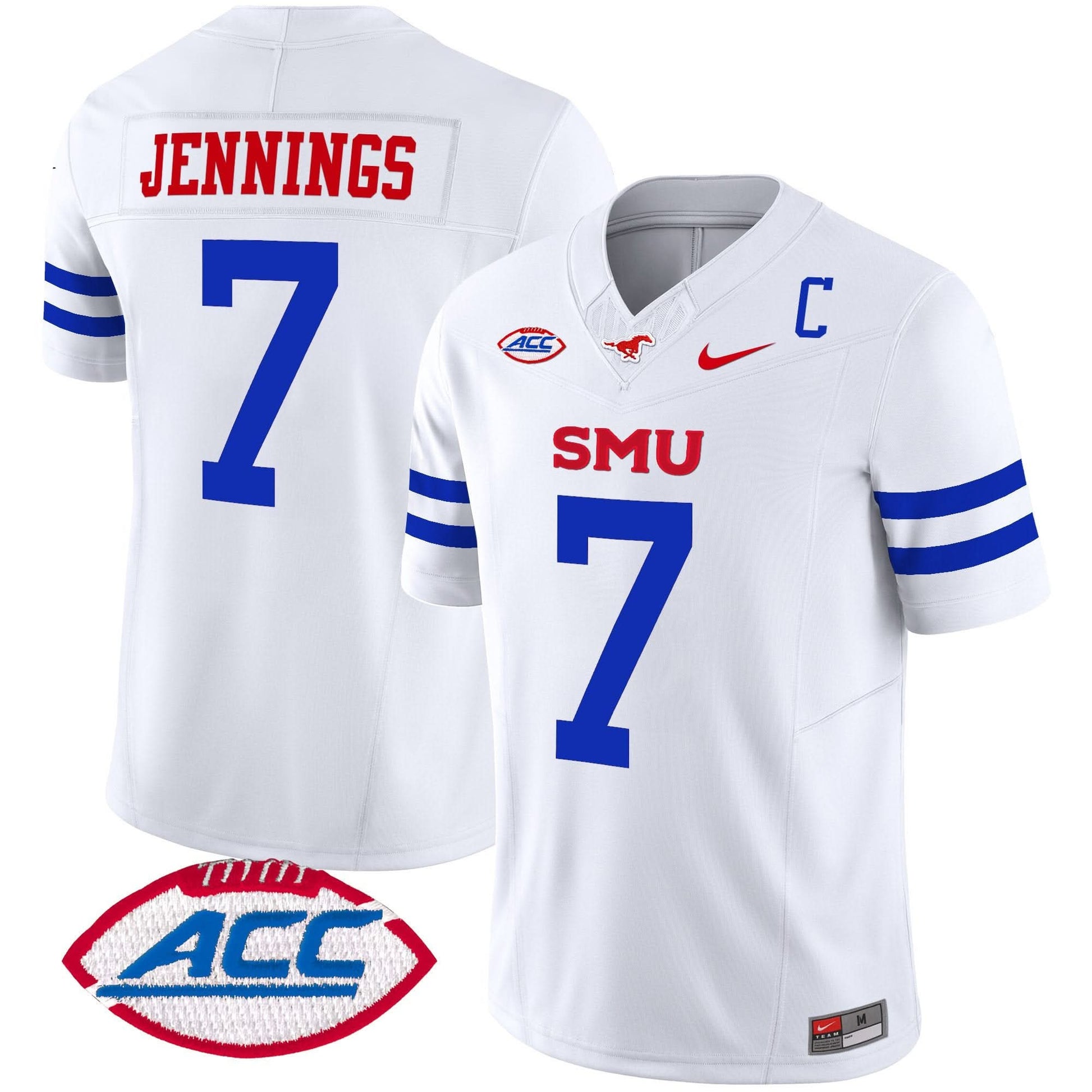 Men's SMU Mustangs 2024 Vapor Limited Jersey - All Stitched
