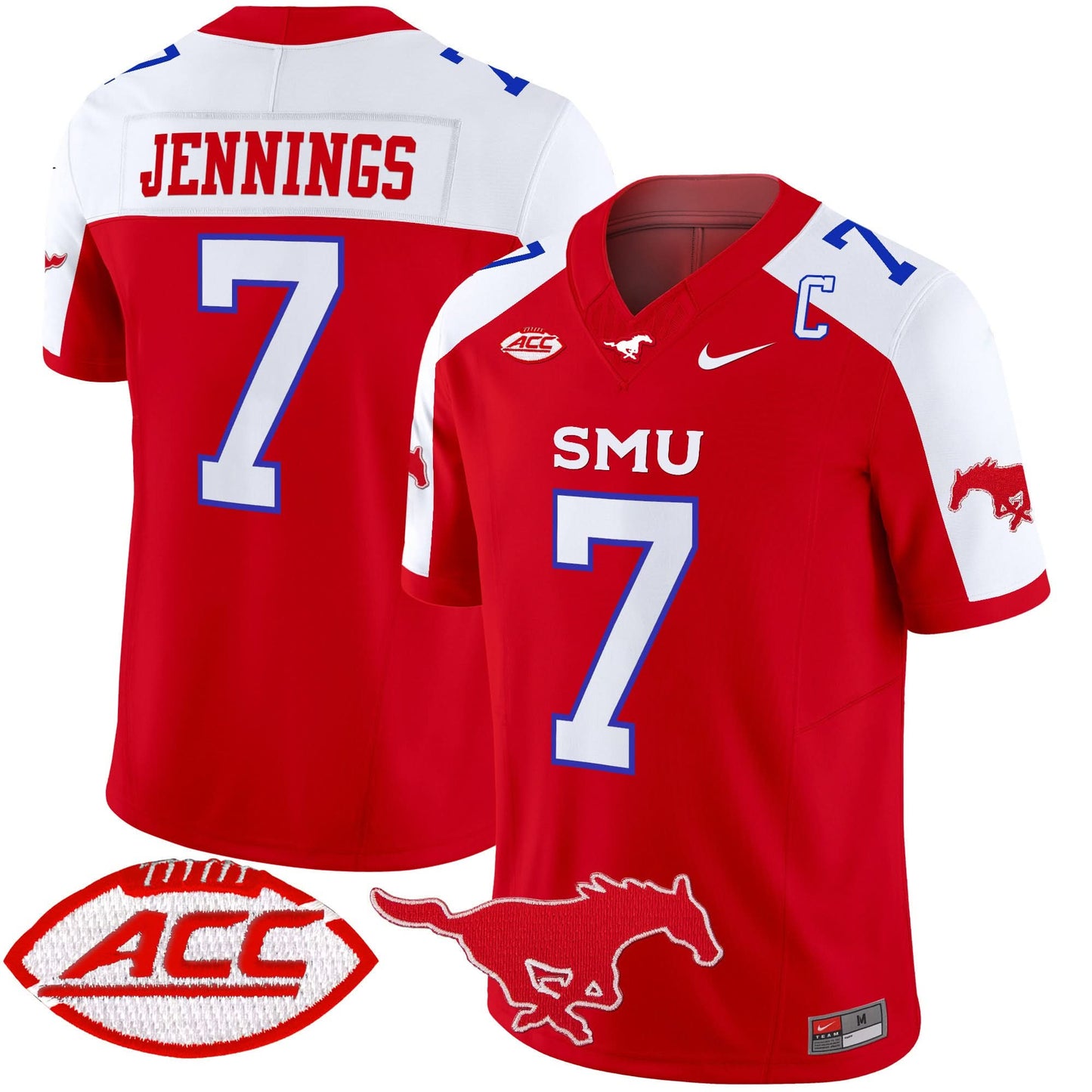 Men's SMU Mustangs 2024 Vapor Limited Jersey - All Stitched