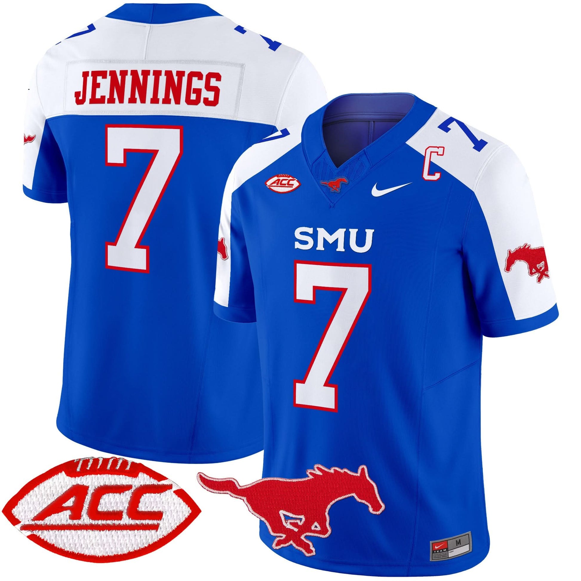 Men's SMU Mustangs 2024 Vapor Limited Jersey - All Stitched