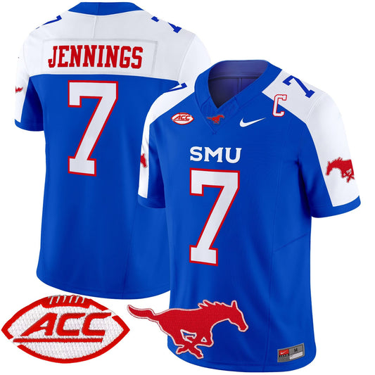 Men's SMU Mustangs 2024 Vapor Limited Jersey - All Stitched