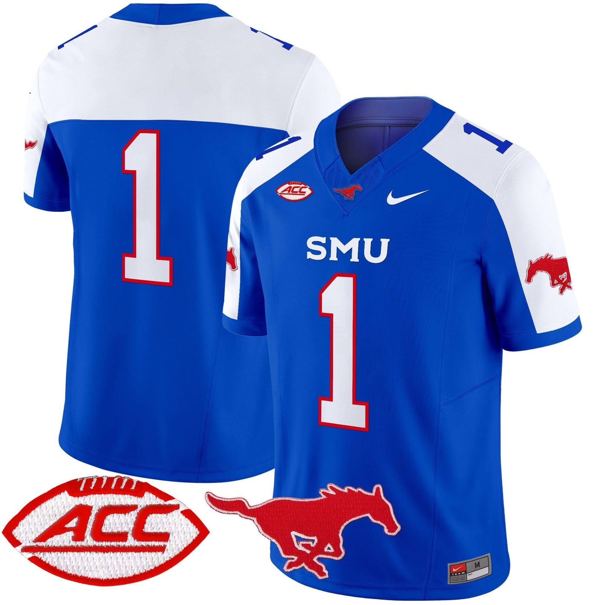 Men's SMU Mustangs 2024 Vapor Limited Jersey - All Stitched