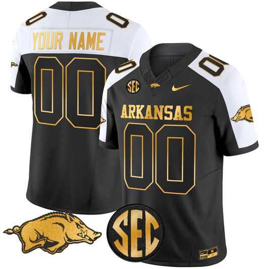 Arkansas Razorbacks Gold Vapor Limited Custom Jersey - All Stitched