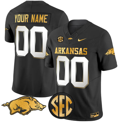 Arkansas Razorbacks Gold Vapor Limited Custom Jersey - All Stitched