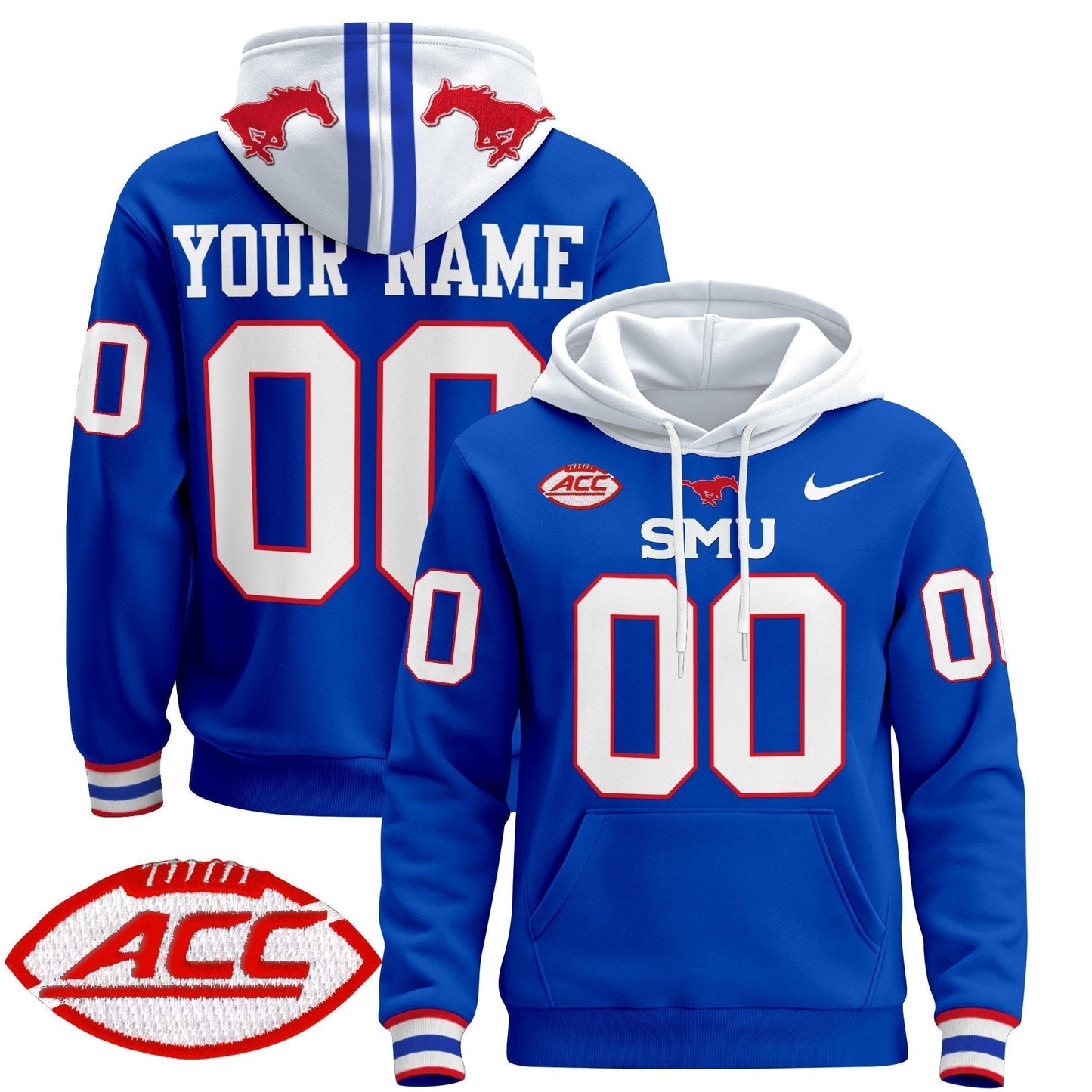 SMU Mustangs 2024 Custom Pullover Hoodie
