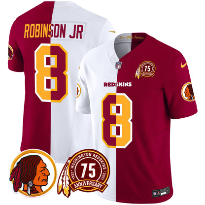 Washington Redskins 75th Patch Throwback Vapor Limited Jersey - All Stitched