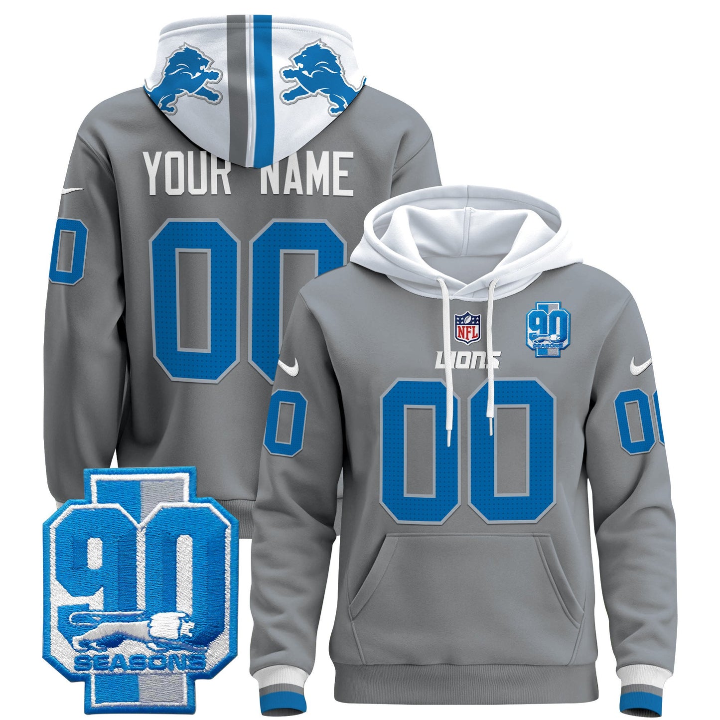 Detroit Lions 2024 Custom Pullover Hoodie - All Stitched