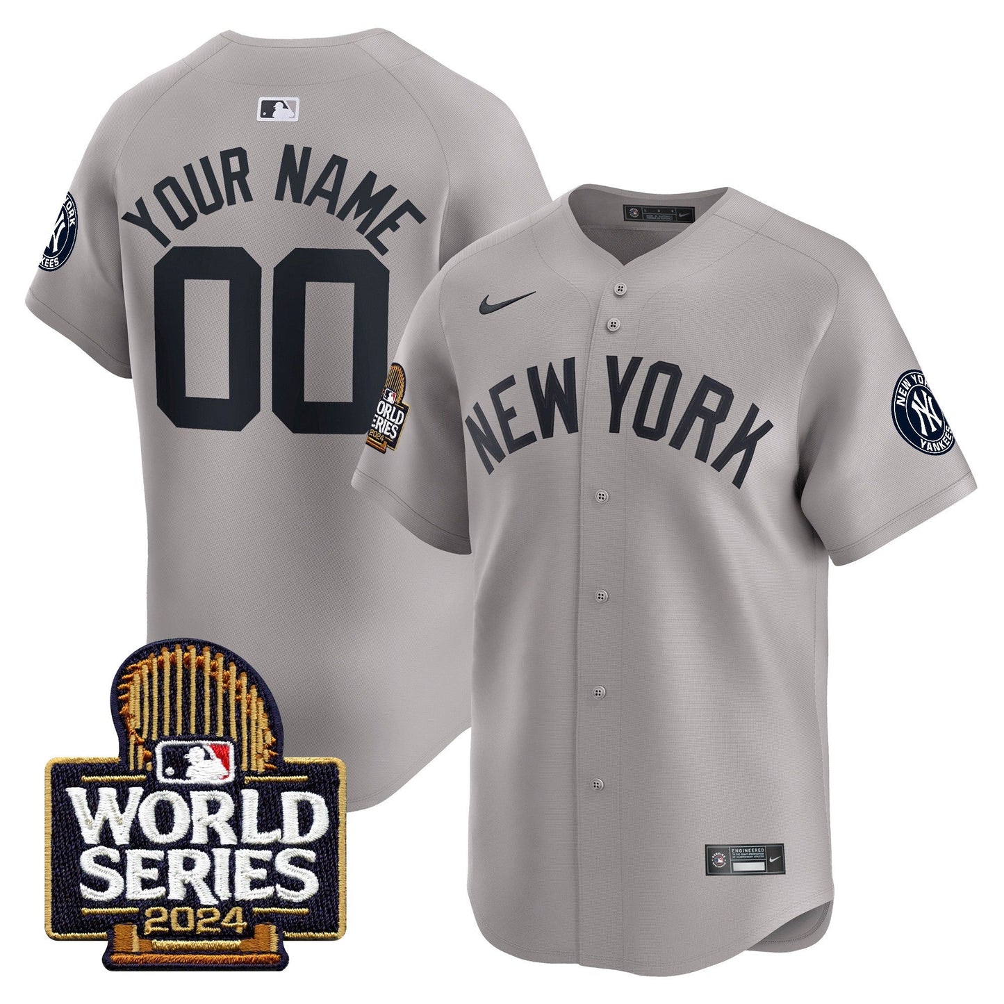 Yankees 2024 World Series Vapor Premier Limited Custom Jersey - All Stitched