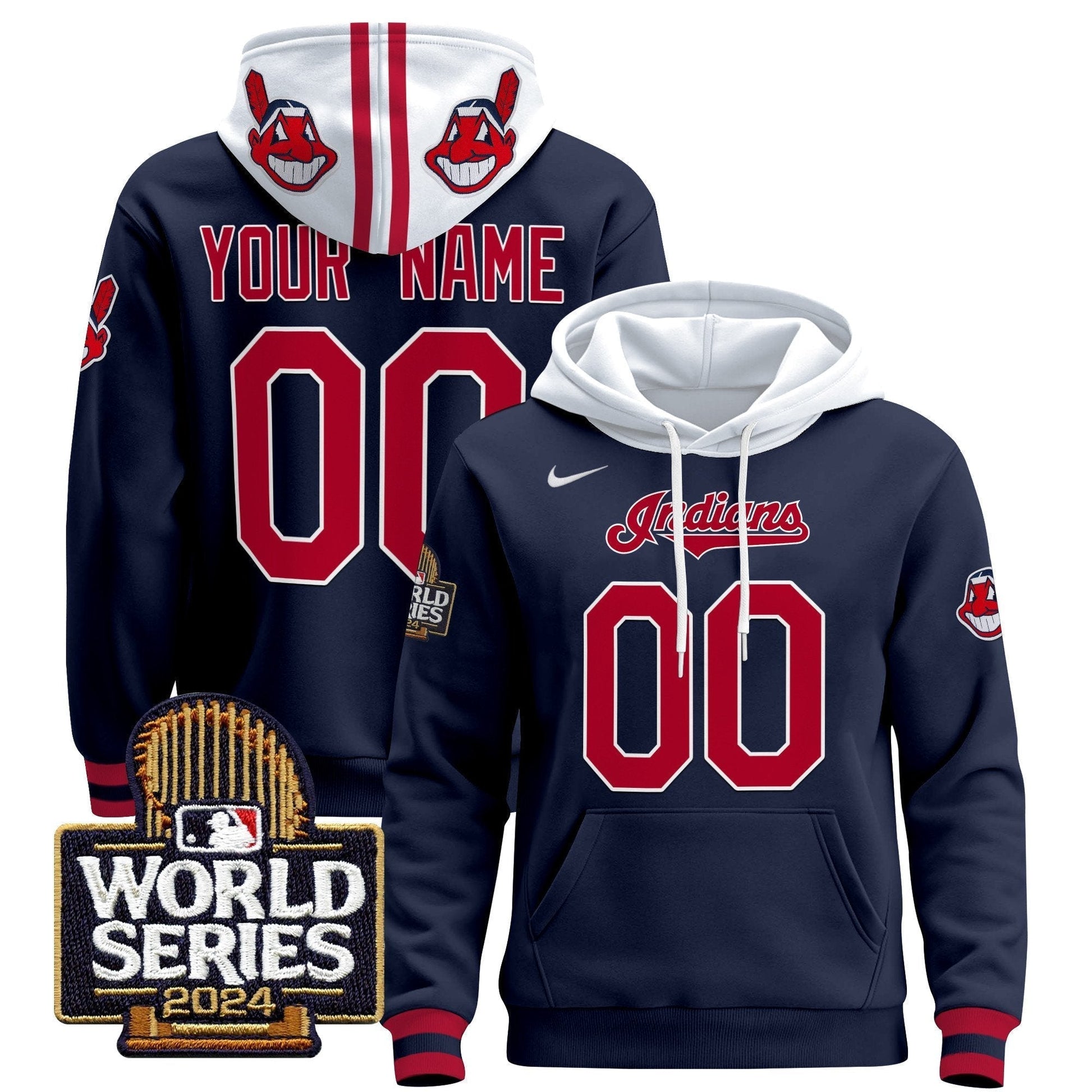 Cleveland Indians 2024 World Series Custom Pullover Hoodie