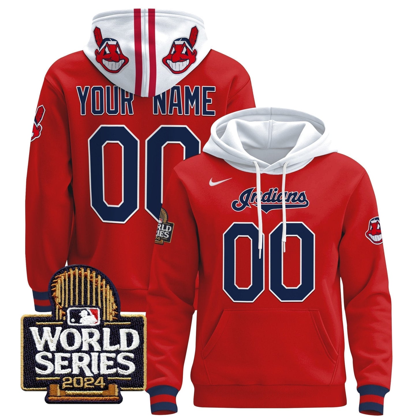 Cleveland Indians 2024 World Series Custom Pullover Hoodie