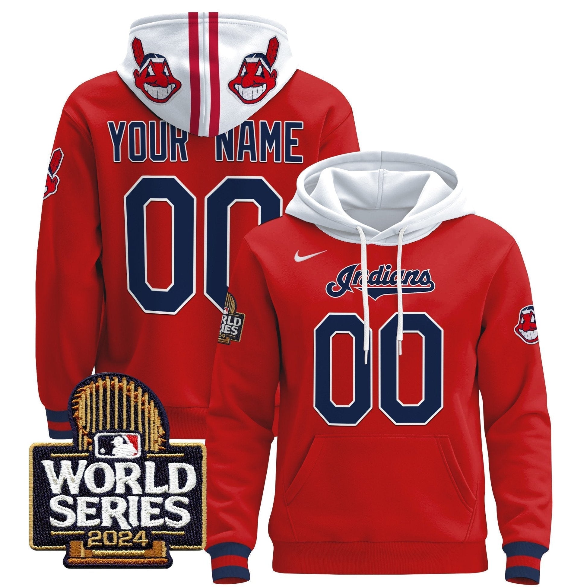 Cleveland Indians 2024 World Series Custom Pullover Hoodie