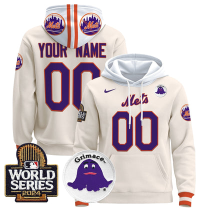 Mets Grimace 2024 World Series Custom Pullover Hoodie