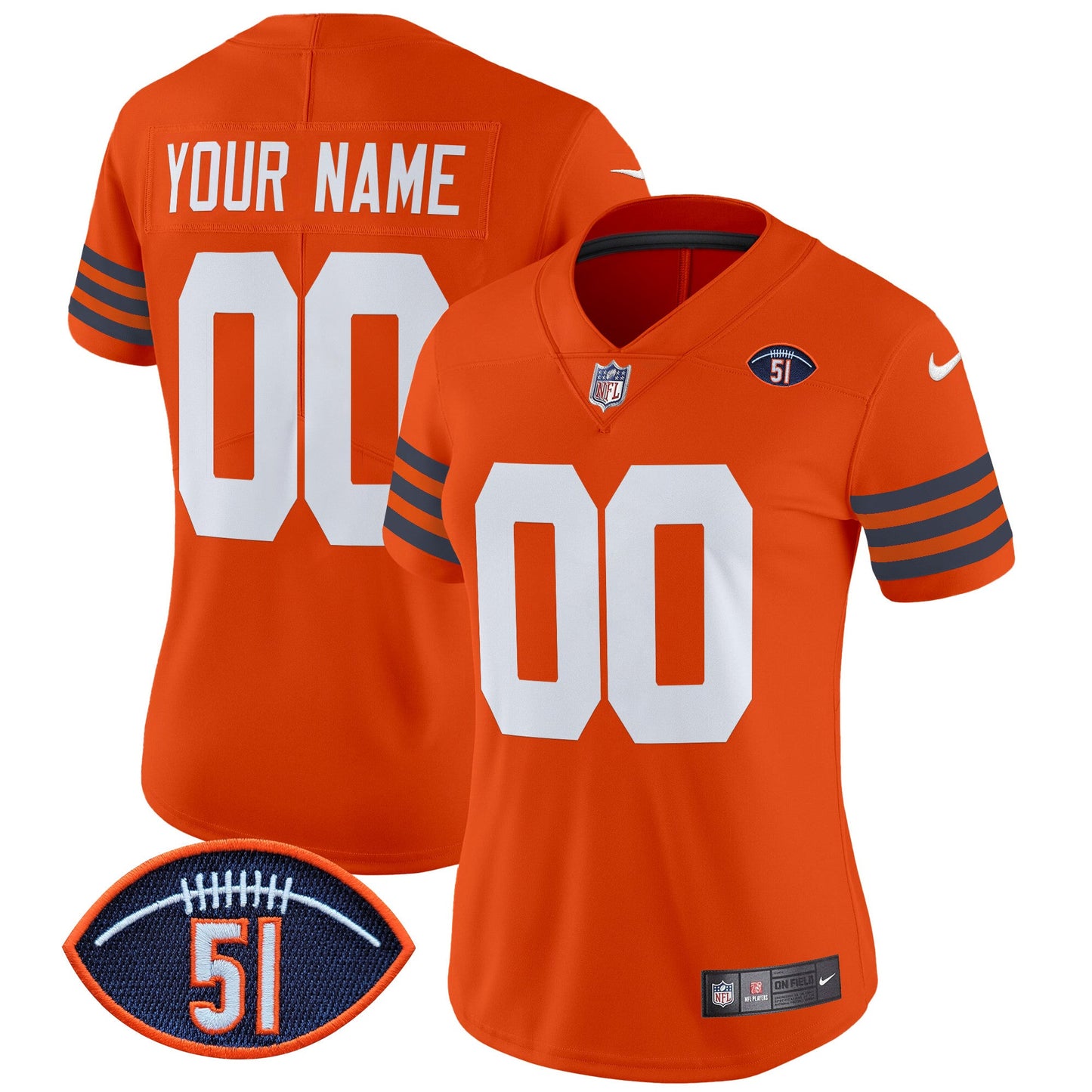 Chicago Bears Dick Butkus Patch Throwback Vapor Limited Custom Jersey - All Stitched