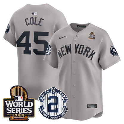 Yankees Derek Jeter Patch 2024 World Series Vapor Premier Limited Jersey - All Stitched