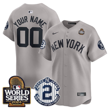 Yankees Derek Jeter Patch 2024 World Series Vapor Premier Limited Custom Jersey - All Stitched