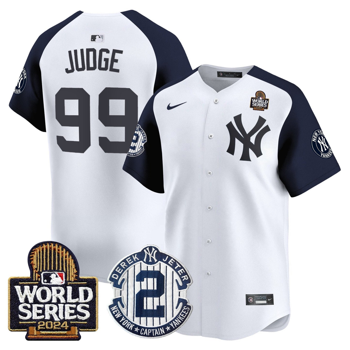 Yankees Derek Jeter Patch 2024 World Series Vapor Premier Limited Jersey - All Stitched