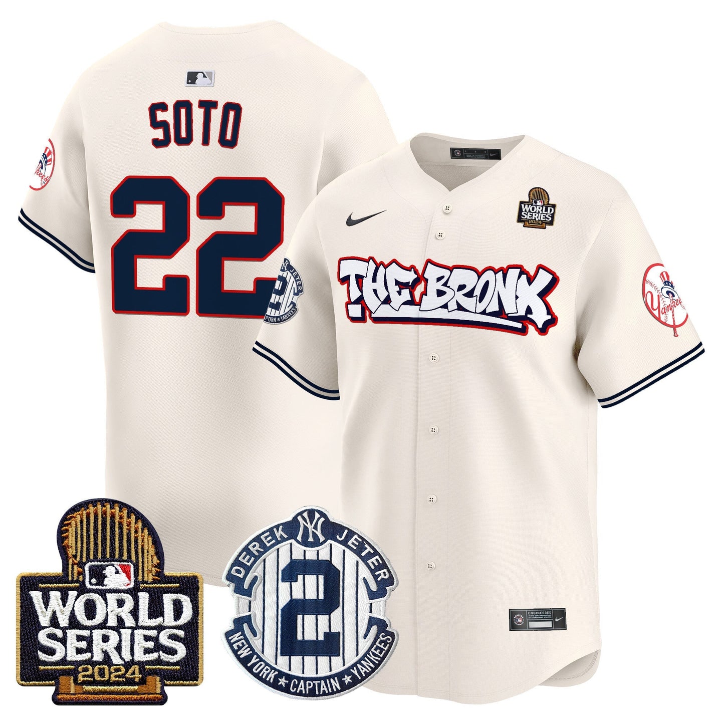 Yankees The Bronx 2024 World Series Vapor Premier Limited Jersey V2 - All Stitched