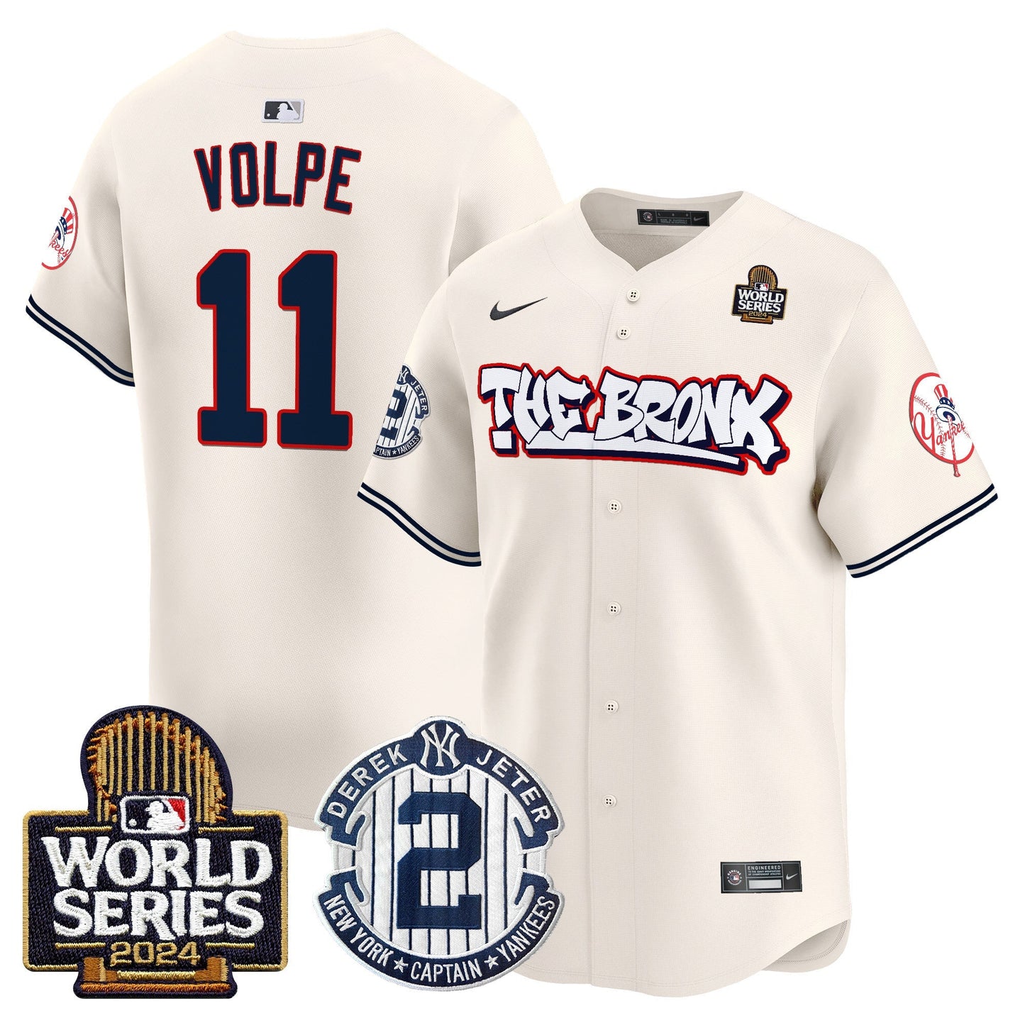 Yankees The Bronx 2024 World Series Vapor Premier Limited Jersey V2 - All Stitched