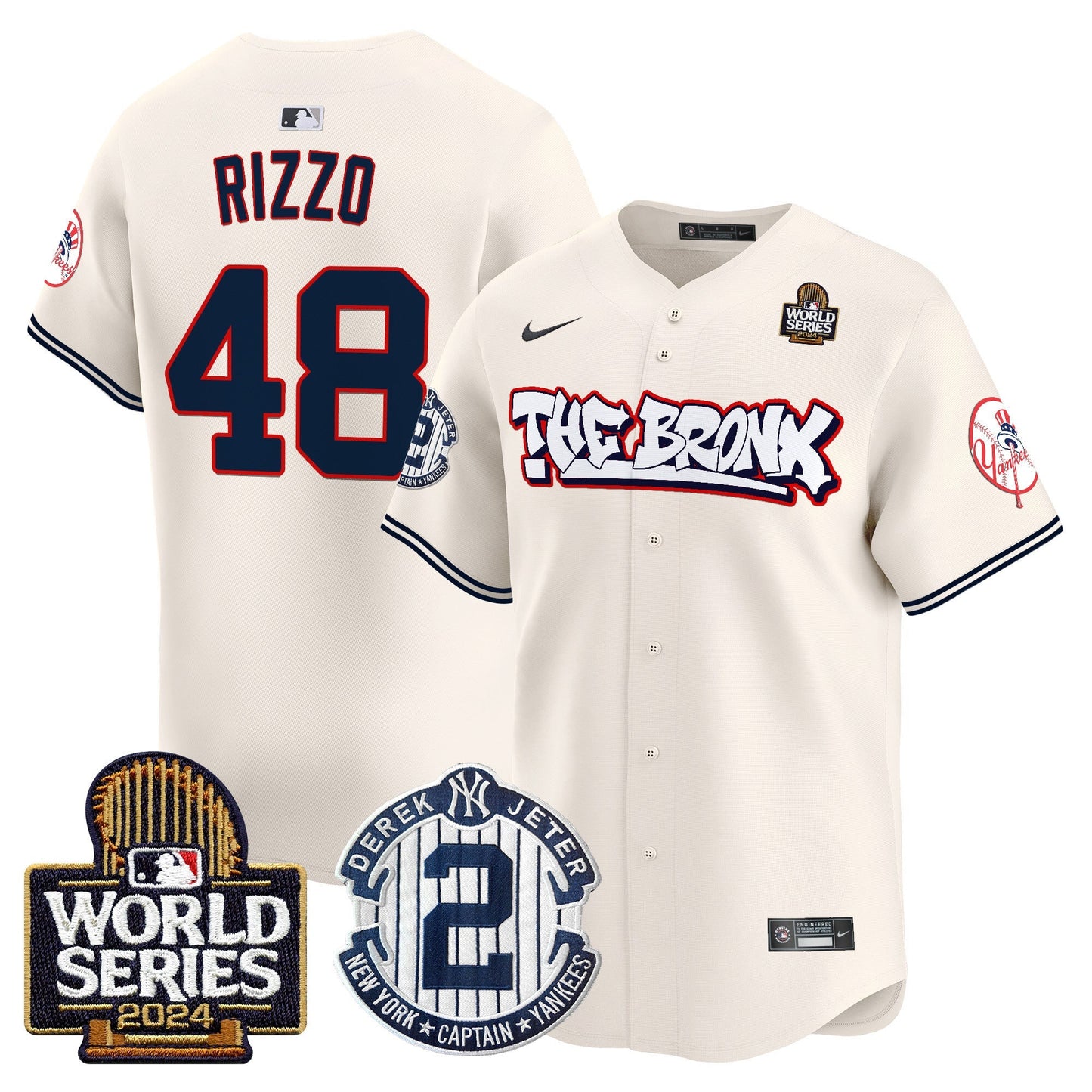 Yankees The Bronx 2024 World Series Vapor Premier Limited Jersey V2 - All Stitched