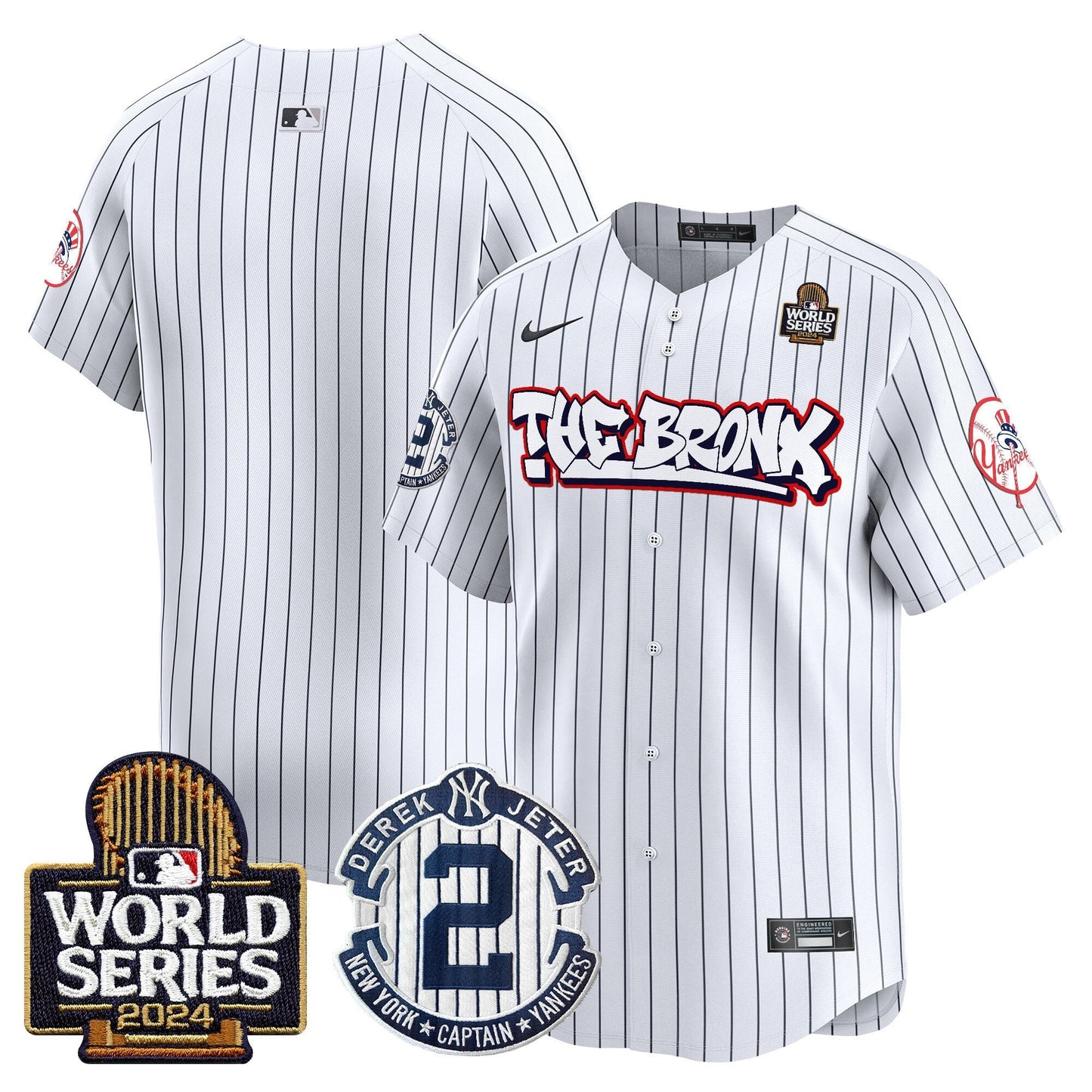 Yankees The Bronx 2024 World Series Vapor Premier Limited Jersey V2 - All Stitched