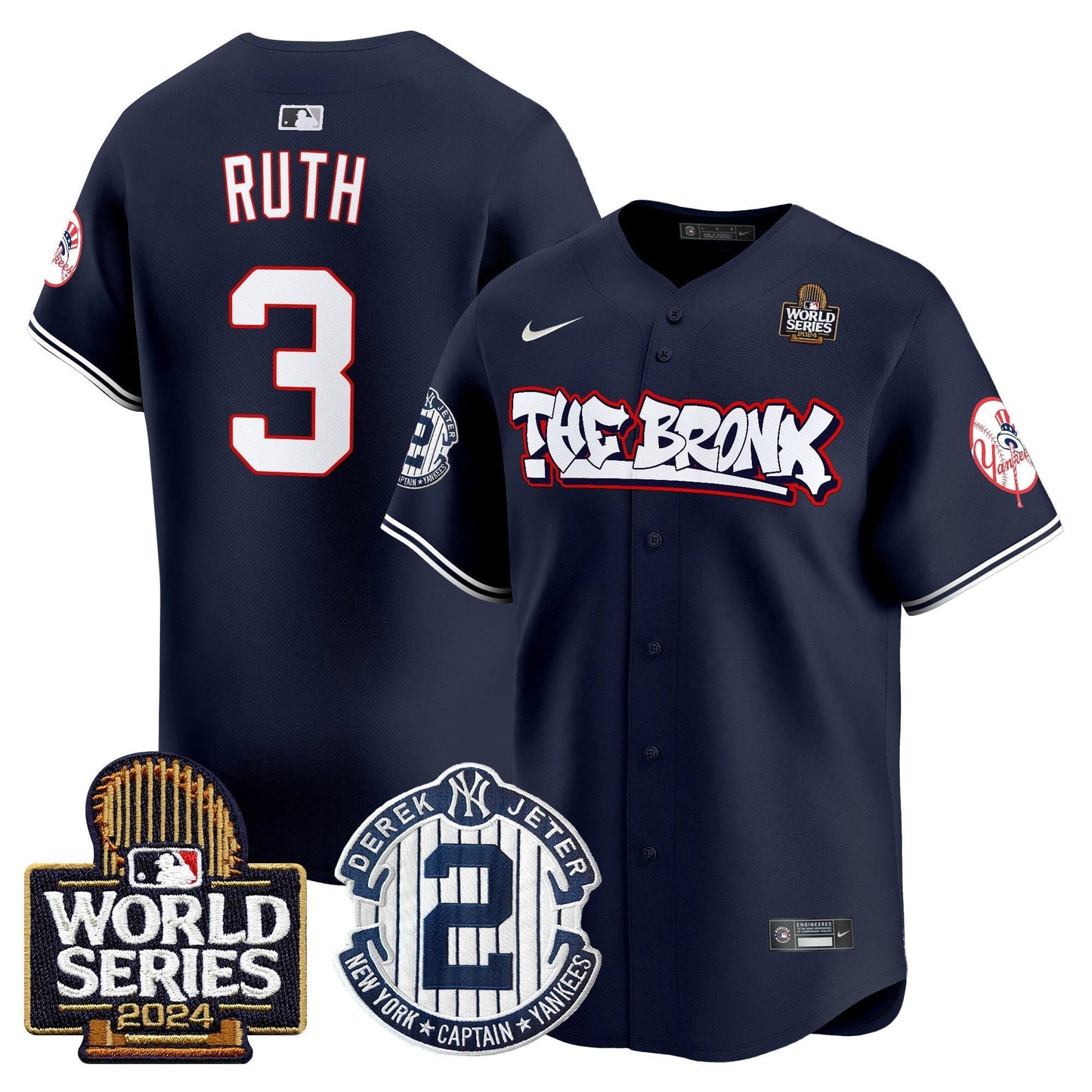 Yankees The Bronx 2024 World Series Vapor Premier Limited Jersey V2 - All Stitched