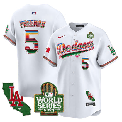 Dodgers Mexico 2024 World Series Vapor Premier Limited Jersey V2 - All Stitched