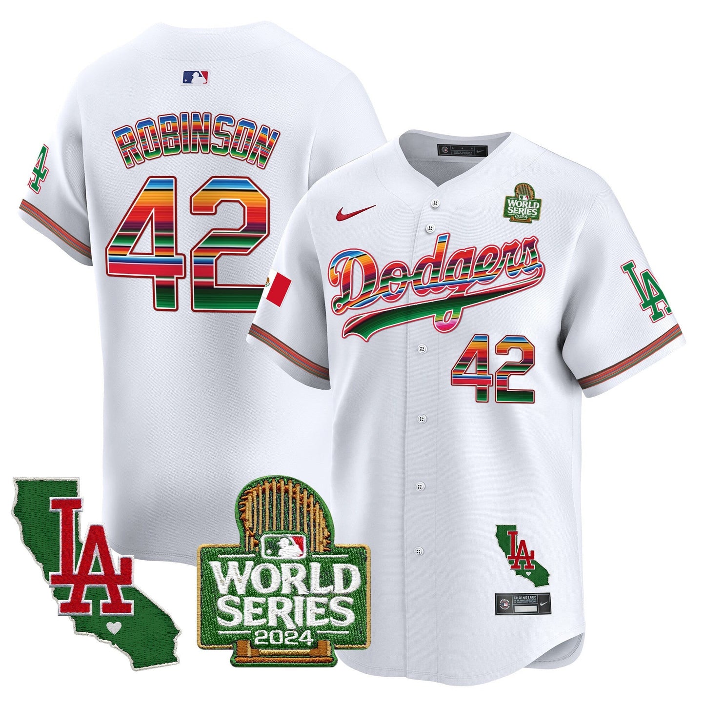 Dodgers Mexico 2024 World Series Vapor Premier Limited Jersey V2 - All Stitched