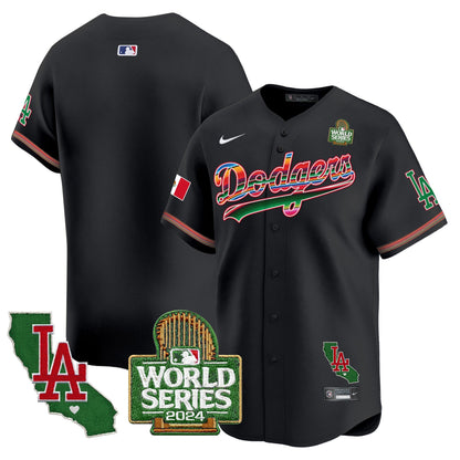 Dodgers Mexico 2024 World Series Vapor Premier Limited Jersey V2 - All Stitched