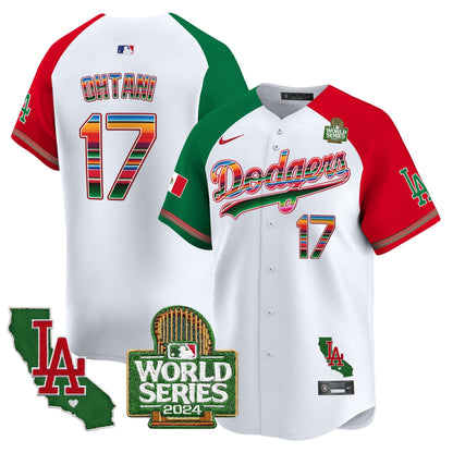 Dodgers Mexico 2024 World Series Vapor Premier Limited Jersey V2 - All Stitched