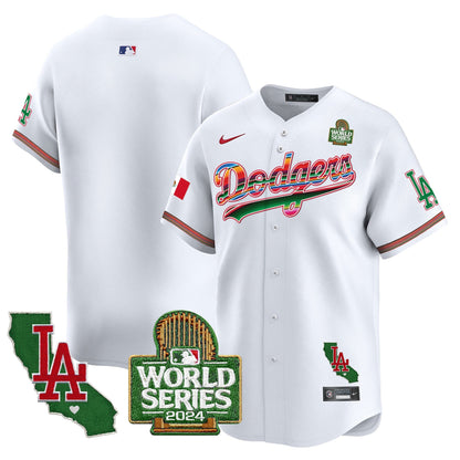 Dodgers Mexico 2024 World Series Vapor Premier Limited Jersey V2 - All Stitched