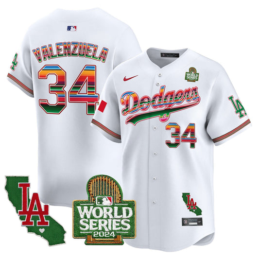 Dodgers Mexico 2024 World Series Vapor Premier Limited Jersey V2 - All Stitched