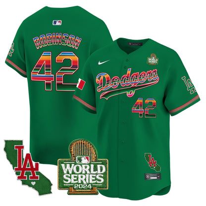 Dodgers Mexico 2024 World Series Vapor Premier Limited Jersey V2 - All Stitched