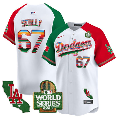 Dodgers Mexico 2024 World Series Vapor Premier Limited Jersey V2 - All Stitched