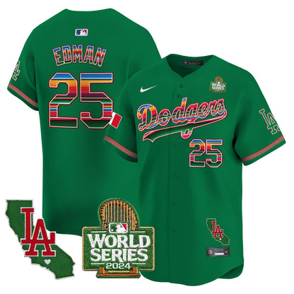 Dodgers Mexico 2024 World Series Vapor Premier Limited Jersey V2 - All Stitched