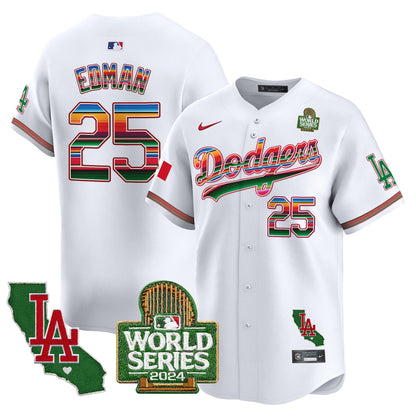 Dodgers Mexico 2024 World Series Vapor Premier Limited Jersey V2 - All Stitched