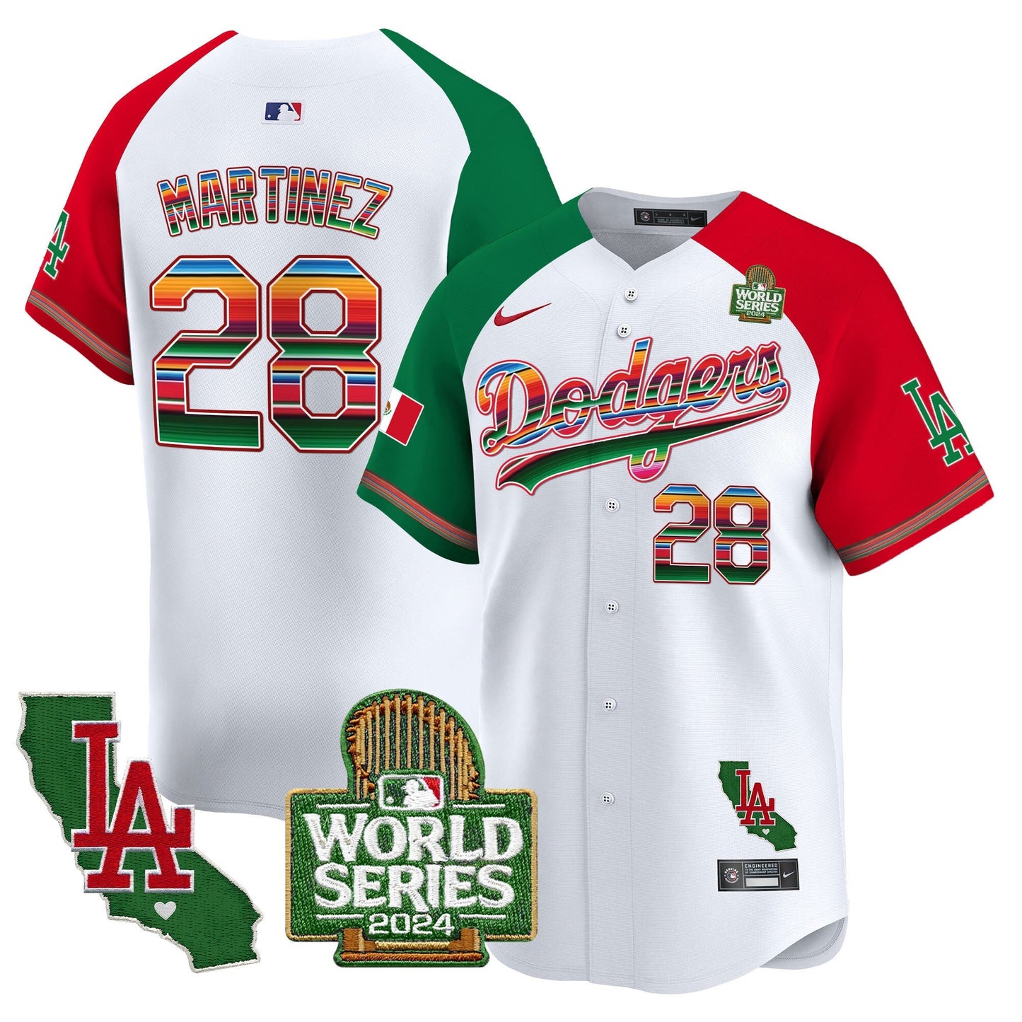 Dodgers Mexico 2024 World Series Vapor Premier Limited Jersey V2 - All Stitched