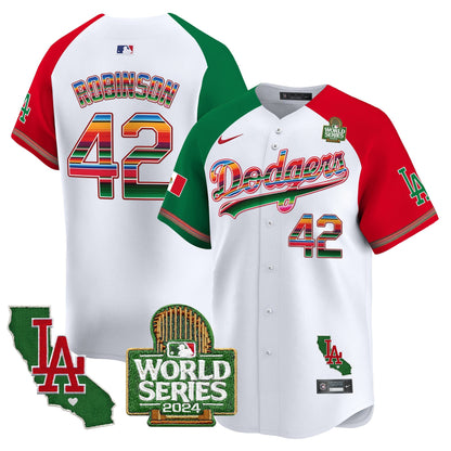 Dodgers Mexico 2024 World Series Vapor Premier Limited Jersey V2 - All Stitched