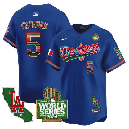 Dodgers Mexico 2024 World Series Vapor Premier Limited Jersey V2 - All Stitched