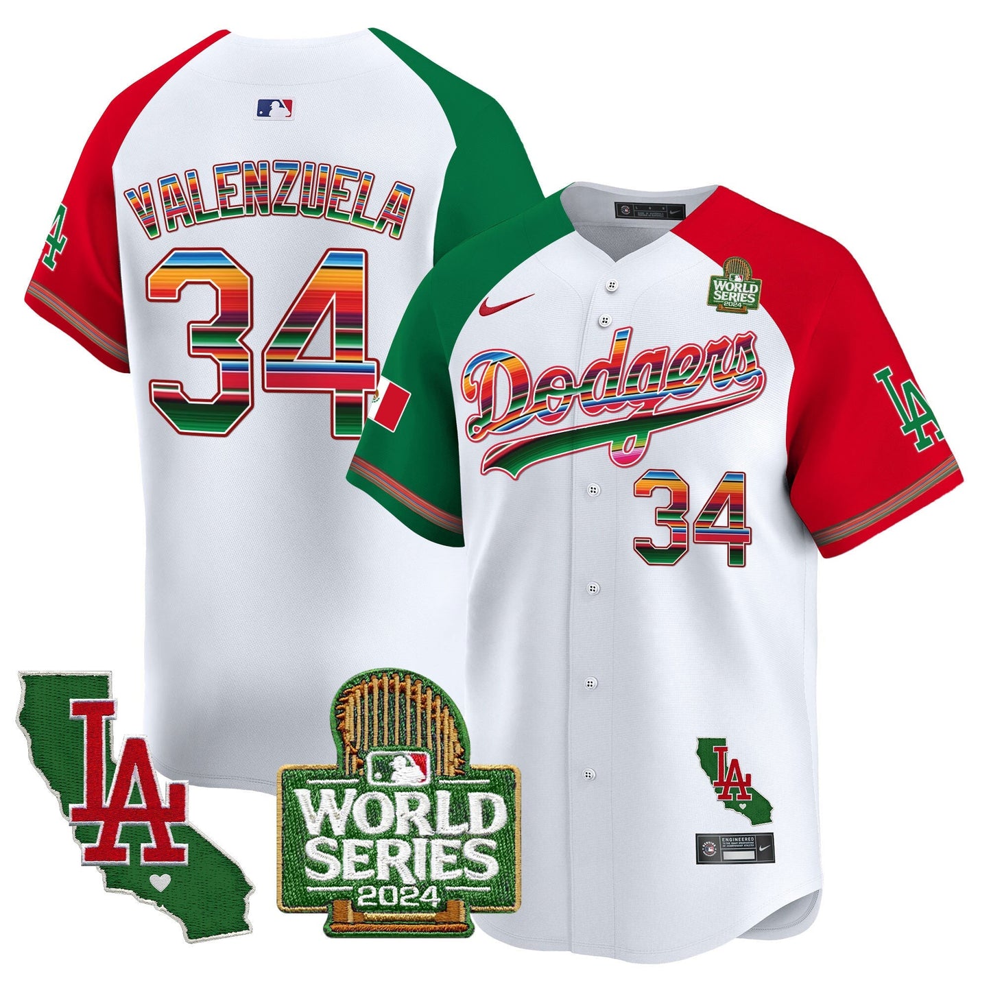 Dodgers Mexico 2024 World Series Vapor Premier Limited Jersey V2 - All Stitched