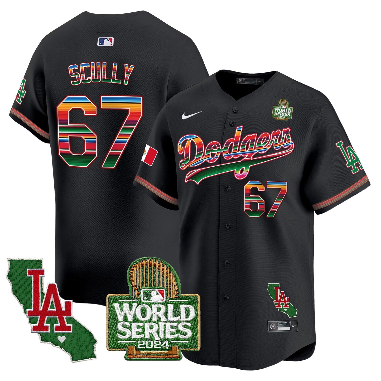 Dodgers Mexico 2024 World Series Vapor Premier Limited Jersey V2 - All Stitched