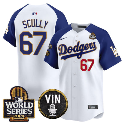 Dodgers 2024 World Series Gold Trim Vapor Premier Limited Jersey V2 - All Stitched