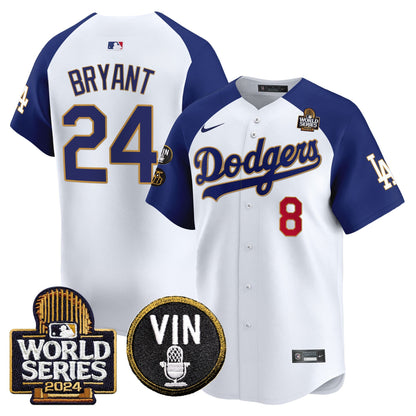 Dodgers 2024 World Series Gold Trim Vapor Premier Limited Jersey V2 - All Stitched