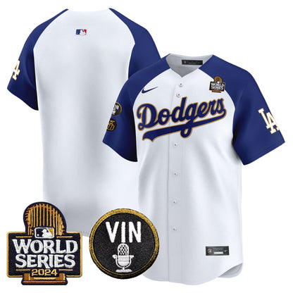 Dodgers 2024 World Series Gold Trim Vapor Premier Limited Jersey V2 - All Stitched