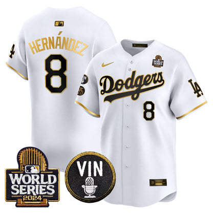 Dodgers 2024 World Series Gold Trim Vapor Premier Limited Jersey V2 - All Stitched