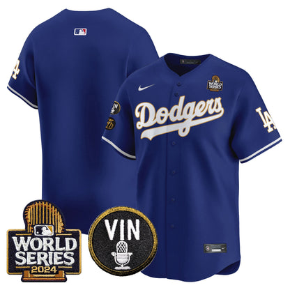 Dodgers 2024 World Series Gold Trim Vapor Premier Limited Jersey V2 - All Stitched