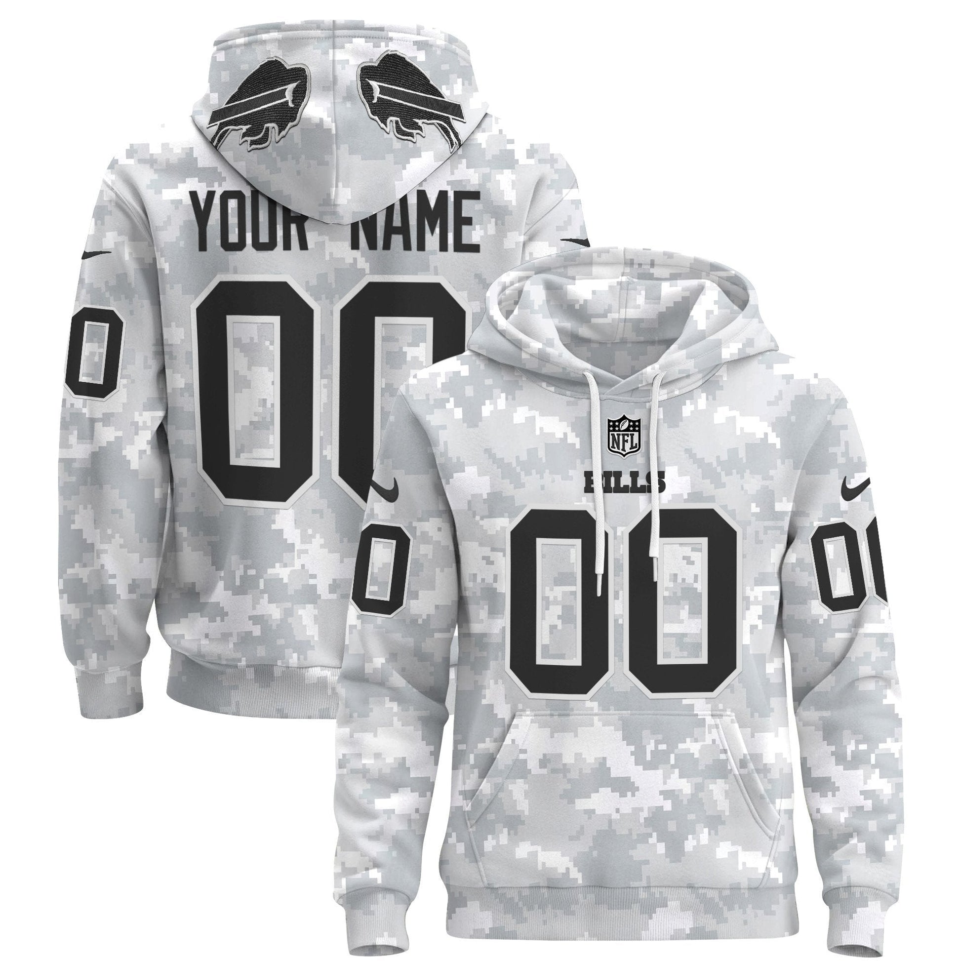 Buffalo Bills 2024 Salute to Service Custom Pullover Hoodie